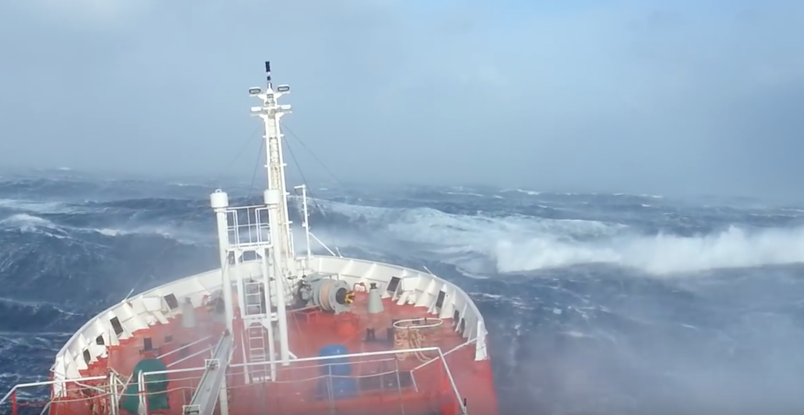 Wellenreiter Im Sturm Weit Draussen Auf Der Nordsee