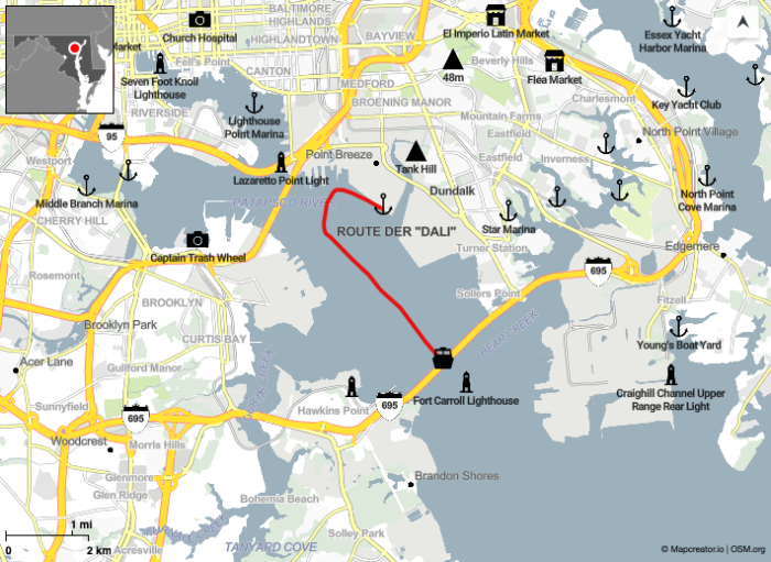 Karte von Baltimore: Ankerherz 