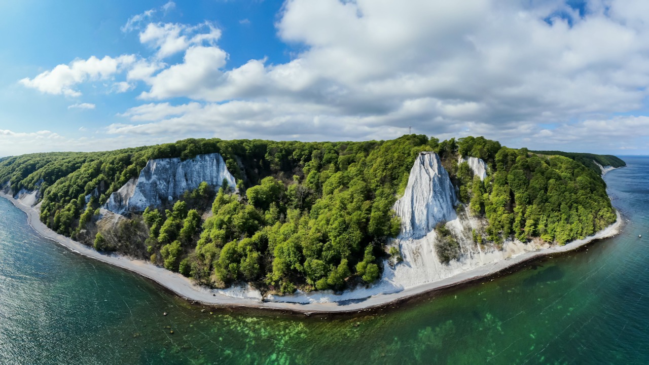 Panoramaaufnahme des Königsstuhls von Rügen